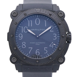 美品 ハミルトン カーキ ビロウゼロ チタン H78505330 / H785050 自動巻き 腕時計 チタン/ラバー ブラック 黒文字盤 1590【中古】HAMILTON メンズ