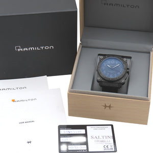 美品 ハミルトン カーキ ビロウゼロ チタン H78505330 / H785050 自動巻き 腕時計 チタン/ラバー ブラック 黒文字盤 1590【中古】HAMILTON メンズ