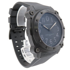 美品 ハミルトン カーキ ビロウゼロ チタン H78505330 / H785050 自動巻き 腕時計 チタン/ラバー ブラック 黒文字盤 1590【中古】HAMILTON メンズ