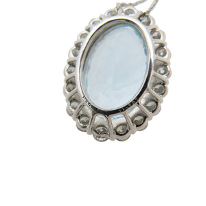 新品同様 アクアマリン 11.767ct / ダイヤ 1.80ct Pt900/Pt850/K18WG ネックレス 11.0g ダイヤモンド ジュエリー アクセサリー 1594【中古】