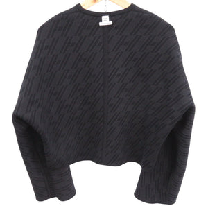 美品 エルメス ノーカラー ニットジャケット リバーシブルモデル ウール/カシミヤ ブラック アウター 黒 1621【中古】HERMES