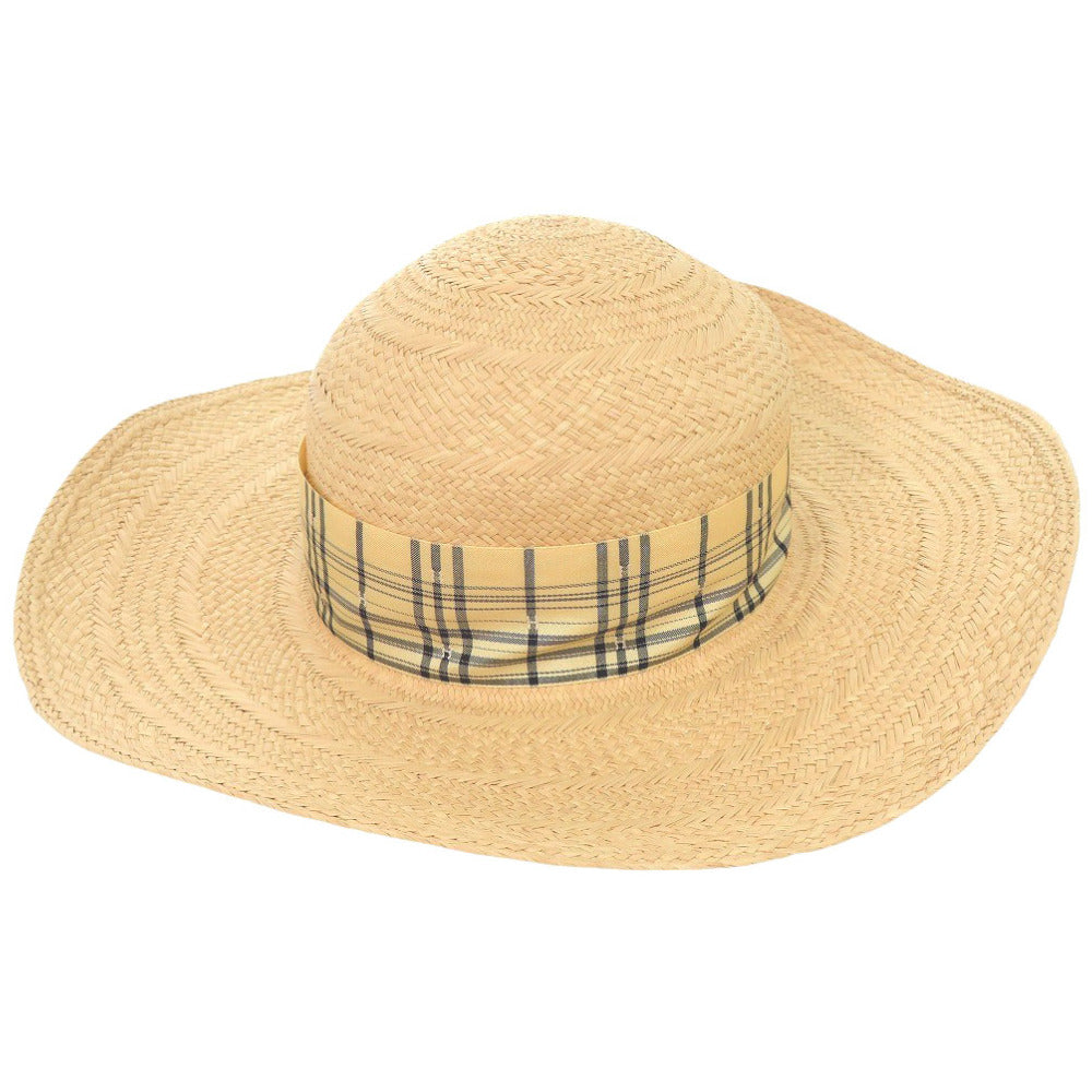 新品同様 エルメス ストロー ベージュ ハット 帽子 1633【中古】HERMES