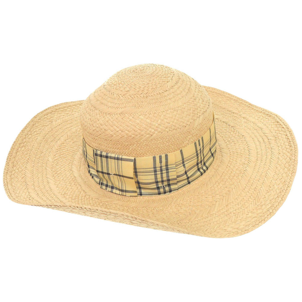 新品同様 エルメス ストロー ベージュ ハット 帽子 1633【中古】HERMES