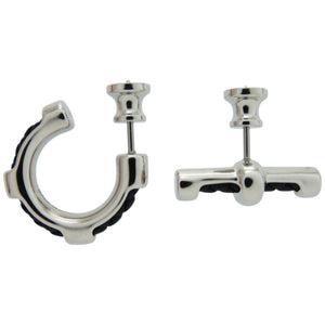 新品同様 エルメス フリビュスティエ グレナン H100082FP89 メタル ヴォースイフト ブラック 黒 ピアス 1638【中古】HERMES