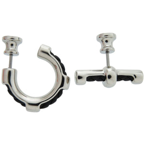 新品同様 エルメス フリビュスティエ グレナン H100082FP89 メタル ヴォースイフト ブラック 黒 ピアス 1638【中古】HERMES