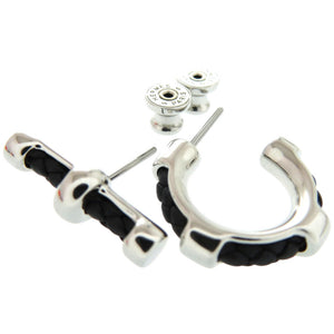 新品同様 エルメス フリビュスティエ グレナン H100082FP89 メタル ヴォースイフト ブラック 黒 ピアス 1638【中古】HERMES