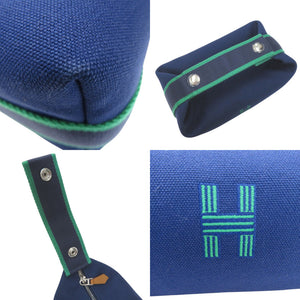 新品同様 エルメス BRIDE A BRAC PM ブリッド ア ブラック PM H104223M ハンドバッグ コットン マリーンブルー 1640【中古】HERMES