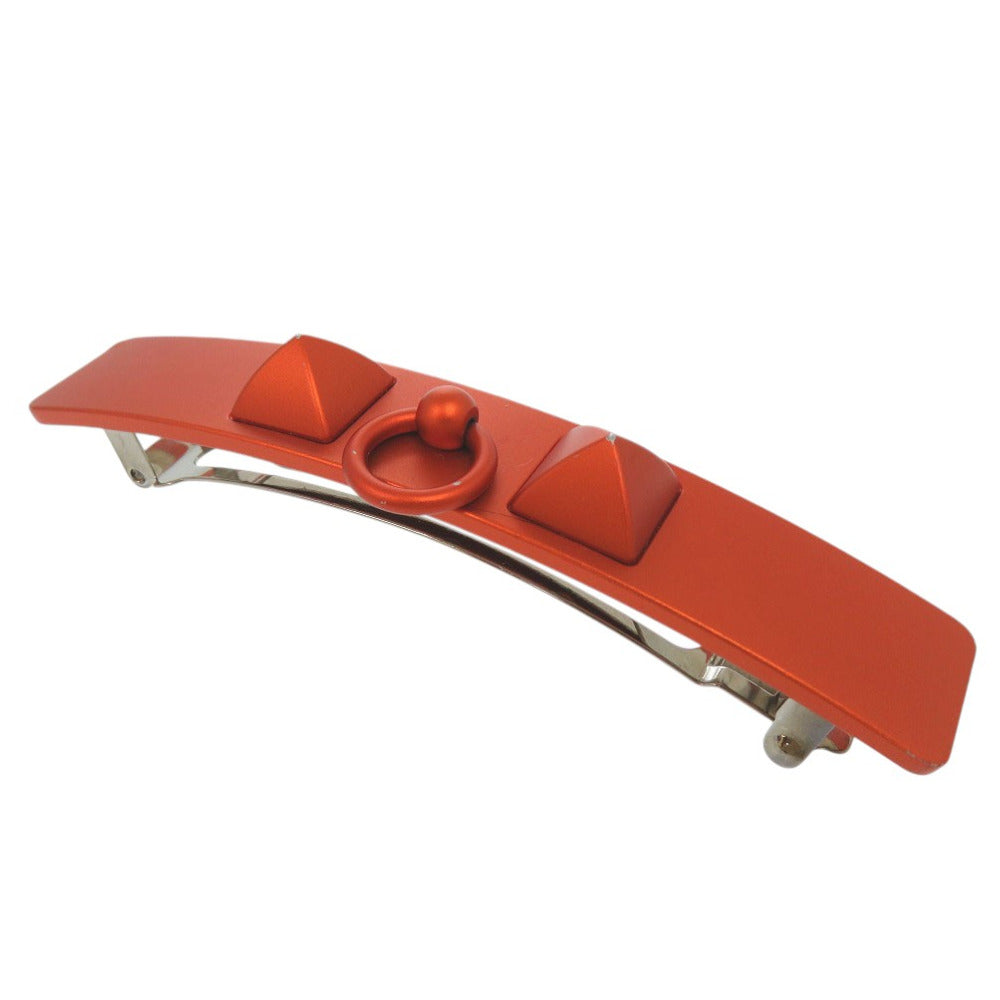 エルメス 髪留め ヘアクリップ バレッタ ヘアアクセサリー カプリス メドール バレッタ アルミニウム オレンジ 【中古】HERMES