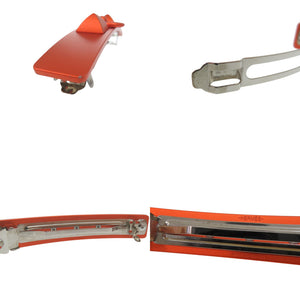 エルメス 髪留め ヘアクリップ バレッタ ヘアアクセサリー カプリス メドール バレッタ アルミニウム オレンジ 【中古】HERMES