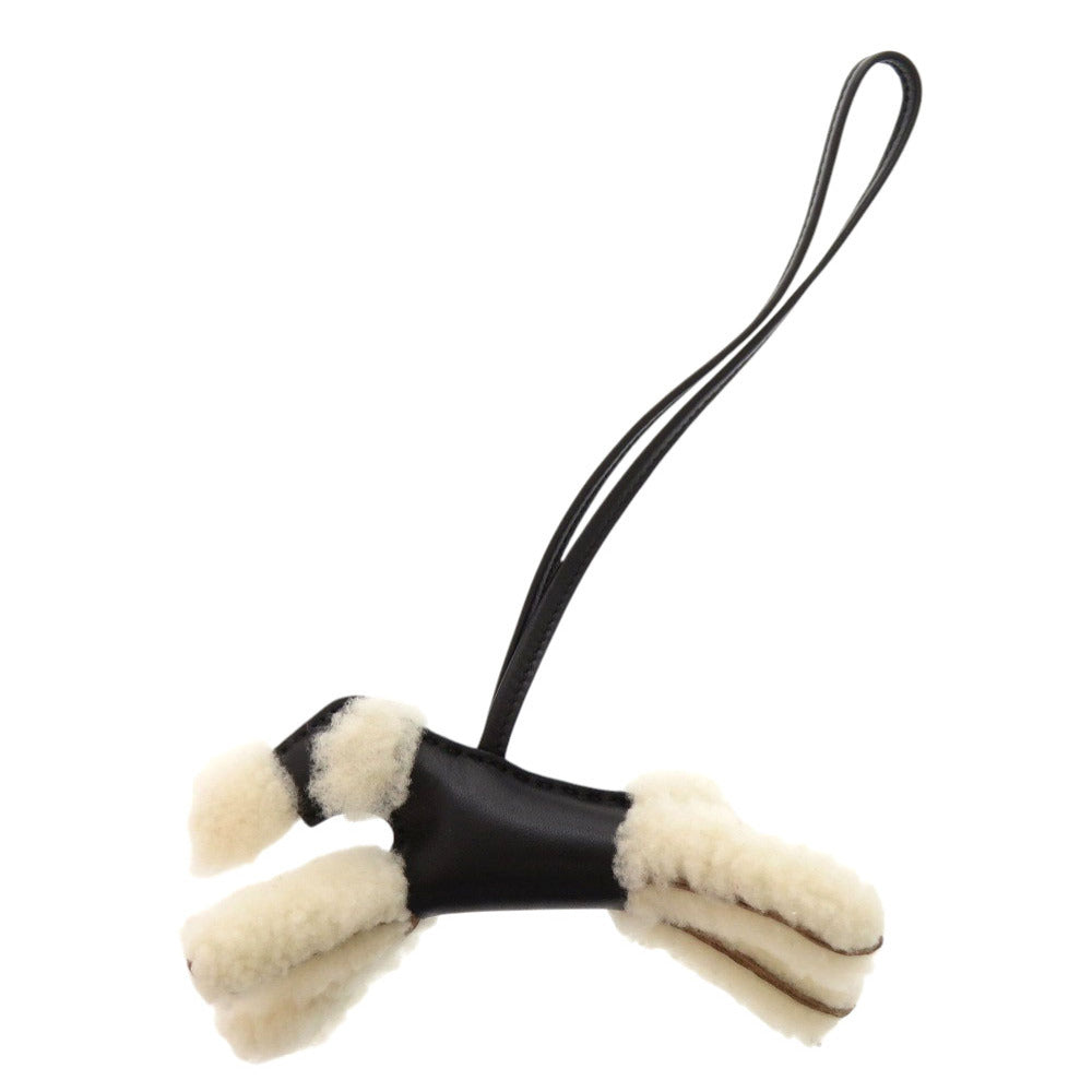 未使用 エルメス バディ ムートン アニューミロ ブラック Z刻印(2021年製) バッグチャーム 黒 1642 【中古】 HERMES