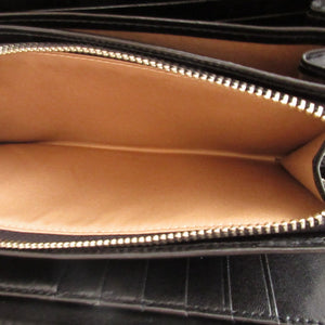 未使用 ヴィヴィアンウエストウッド エンベロープ オーブ柄 レザー ブラック 黒 ラウンドファスナー長財布 財布 1655【中古】Vivienne Westwood