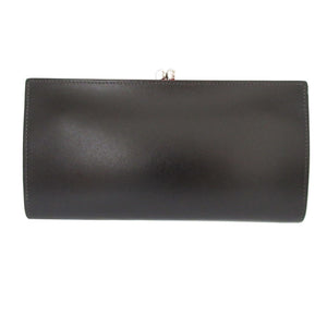 美品 ヴィヴィアンウエストウッド オーブ柄 レザー ブラック 黒 がま口長財布 財布 1656【中古】Vivienne Westwood