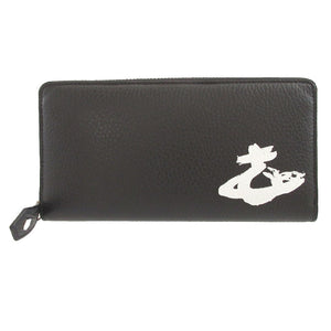 未使用 ヴィヴィアンウエストウッド オーブ柄 レザー ブラック 黒 ラウンドファスナー長財布 財布 1657【中古】Vivienne Westwood