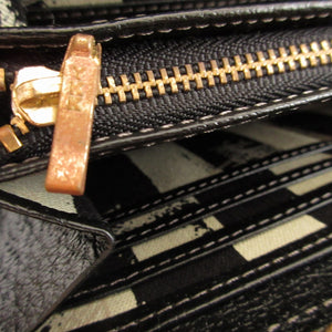 新品同様 ヴィヴィアンウエストウッド オーブ柄 レザー ブラック 黒 ラウンドファスナー長財布 財布 1658【中古】Vivienne Westwood