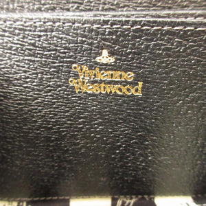 新品同様 ヴィヴィアンウエストウッド オーブ柄 レザー ブラック 黒 ラウンドファスナー長財布 財布 1658【中古】Vivienne Westwood