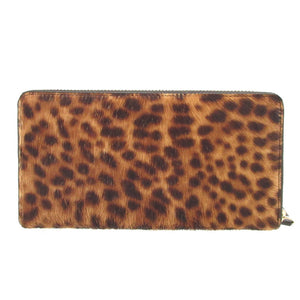 新品同様 ヴィヴィアンウエストウッド オーブ柄 ハラコ ブラウン 茶 ラウンドファスナー長財布 財布 1659【中古】Vivienne Westwood