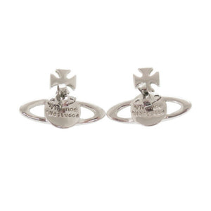 美品 ヴィヴィアンウエストウッド MAYFAIR BAS RELIEF オーブ 真鍮 ラインストーン シルバー ピアス 1662【中古】Vivienne Westwood