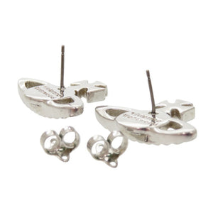 美品 ヴィヴィアンウエストウッド MAYFAIR BAS RELIEF オーブ 真鍮 ラインストーン シルバー ピアス 1662【中古】Vivienne Westwood