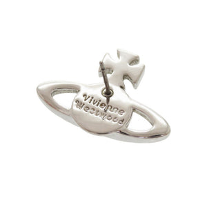 美品 ヴィヴィアンウエストウッド MAYFAIR BAS RELIEF オーブ 真鍮 ラインストーン シルバー ピアス 1662【中古】Vivienne Westwood