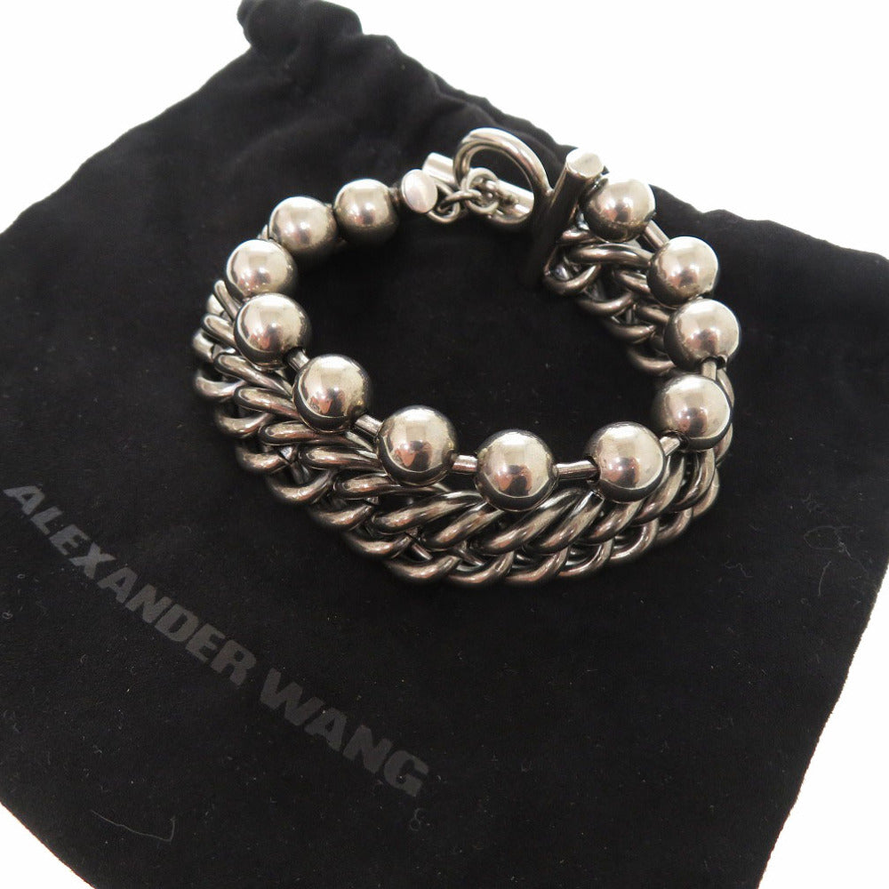 美品 アレキサンダーワン ボールチェーンブレスレット T字留め具 メタル シルバー 1666【中古】Alexander Wang