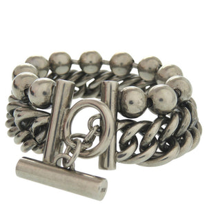 美品 アレキサンダーワン ボールチェーンブレスレット T字留め具 メタル シルバー 1666【中古】Alexander Wang