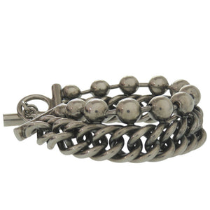 美品 アレキサンダーワン ボールチェーンブレスレット T字留め具 メタル シルバー 1666【中古】Alexander Wang