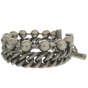 美品 アレキサンダーワン ボールチェーンブレスレット T字留め具 メタル シルバー 1666【中古】Alexander Wang