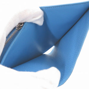 新品同様 ルイ ヴィトン × 草間彌生 ポルトフォイユ クレア モノグラム アンプラント M82104 ICチップ レザー ブルー系 二つ折り財布 青 LV 1672【中古】LOUIS VUITTON