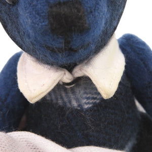 バーバリー トーマスベア チャーム カシミヤ/レザー ブルー キーホルダー 青 1675【中古】BURBERRY