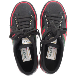 未使用品 グッチ シェリーライン テニス1977 21.5cm 629242 H9H70 1072 GGキャンバス ブラック 黒 スニーカー 1680【中古】GUCCI