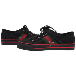 未使用品 グッチ シェリーライン テニス1977 21.5cm 629242 H9H70 1072 GGキャンバス ブラック 黒 スニーカー 1680【中古】GUCCI