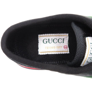 未使用品 グッチ シェリーライン テニス1977 21.5cm 629242 H9H70 1072 GGキャンバス ブラック 黒 スニーカー 1680【中古】GUCCI