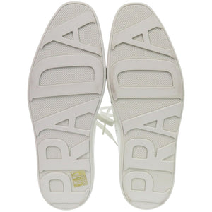 新品同様 プラダ パンチングレザー 24cm レースアップ 1E492N レザー ホワイト 白 スニーカー 1681【中古】PRADA