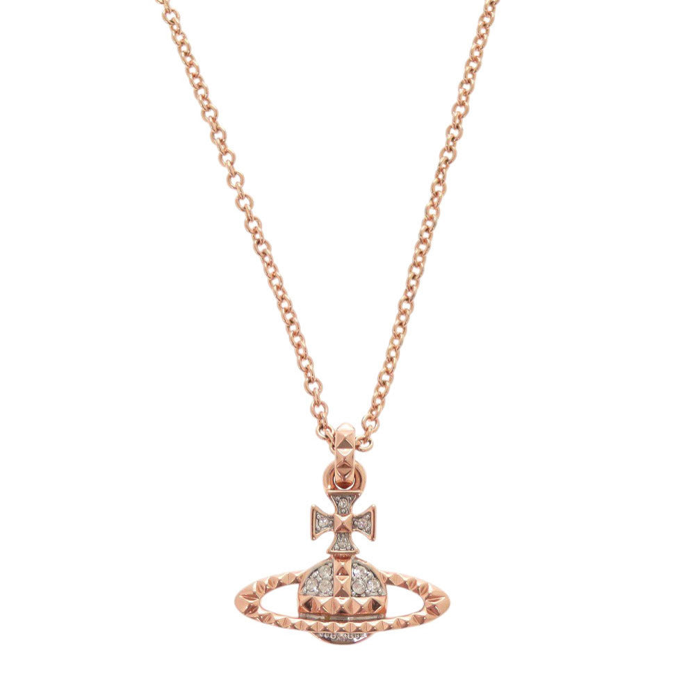 新品同様 ヴィヴィアンウエストウッド MAYFAIR BAS RELIEF オーブ 真鍮 ラインストーン ピンクゴールド ネックレス ペンダント 1685【中古】Vivienne Westwood