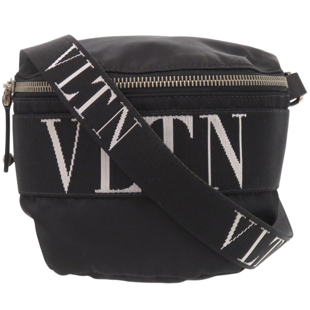 美品 ヴァレンティノ ガラヴァーニ VLTN ナイロン ブラック ショルダーバッグ 黒 1689【中古】Valentino Garavani