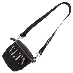 美品 ヴァレンティノ ガラヴァーニ VLTN ナイロン ブラック ショルダーバッグ 黒 1689【中古】Valentino Garavani