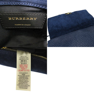 美品 バーバリー チェーンショルダーバッグ カーフ ネイビーブルー 1696【中古】BURBERRY