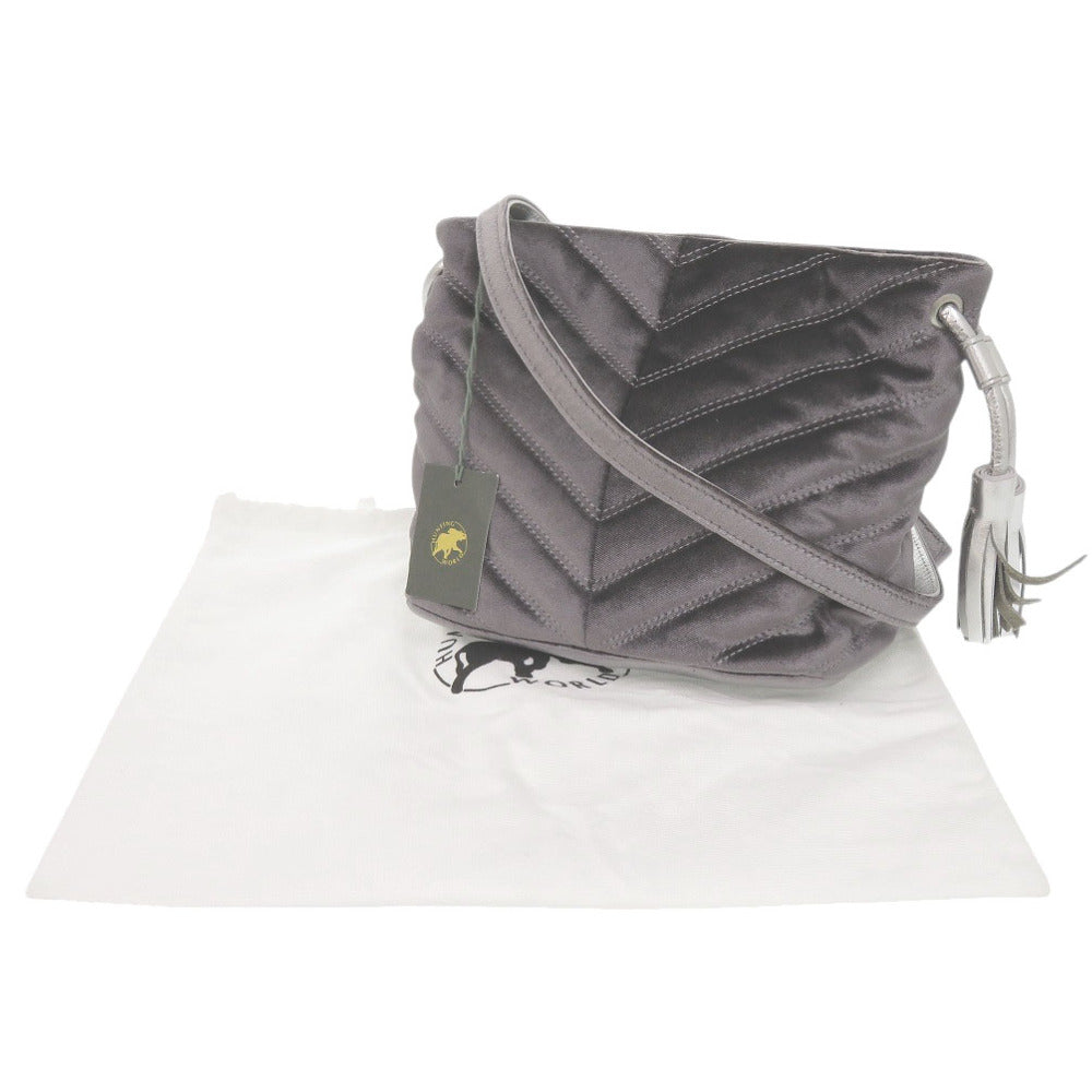 新品同様 ハンティングワールド ベロア シルバー ショルダーバッグ 1699【中古】HUNTING WORLD