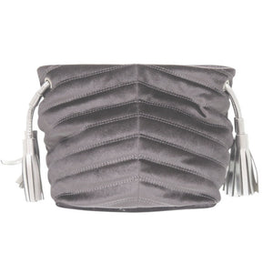 新品同様 ハンティングワールド ベロア シルバー ショルダーバッグ 1699【中古】HUNTING WORLD