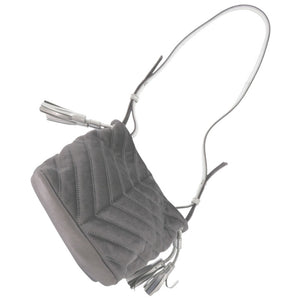 新品同様 ハンティングワールド ベロア シルバー ショルダーバッグ 1699【中古】HUNTING WORLD