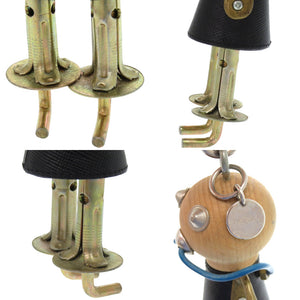 プラダ ロボット レザー ウッド メタル ブラック 黒 キーホルダー 1707【中古】PRADA