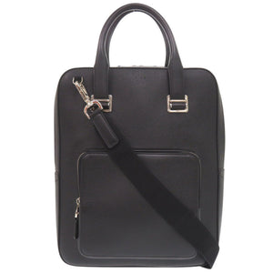 美品 ダンヒル 2WAY レザー ブラック ショルダーバッグ ビジネスバッグ 黒 1710【中古】Dunhill