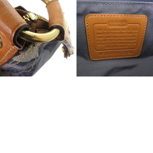 美品 コーチ シグネチャー デニム ワンショルダーバッグ ショルダーバッグ F12190 レザー ブルー 0011【中古】COACH