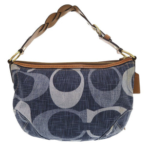 美品 コーチ シグネチャー デニム ワンショルダーバッグ ショルダーバッグ F12190 レザー ブルー 0011【中古】COACH