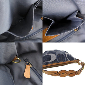 美品 コーチ シグネチャー デニム ワンショルダーバッグ ショルダーバッグ F12190 レザー ブルー 0011【中古】COACH