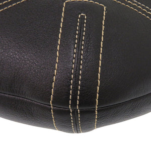 美品 コーチ レザー ブラック ワンショルダーバッグ 黒 0015【中古】COACH