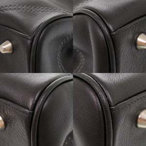 美品 コーチ レザー ブラック ハンドバッグ 黒 0016【中古】COACH