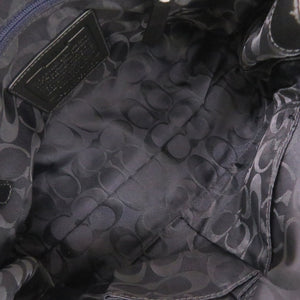 美品 コーチ レザー ブラック ハンドバッグ 黒 0016【中古】COACH