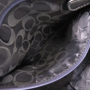 美品 コーチ レザー ブラック ハンドバッグ 黒 0016【中古】COACH