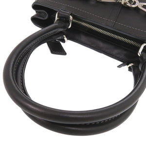 美品 コーチ レザー ブラック ハンドバッグ 黒 0016【中古】COACH